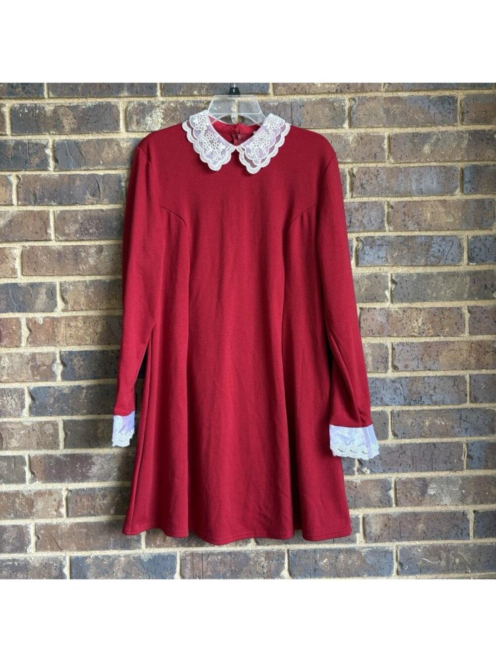 Archie Comics Sabrina Spellman Costume Dress Red Lace Trim Adult Large. FLAW